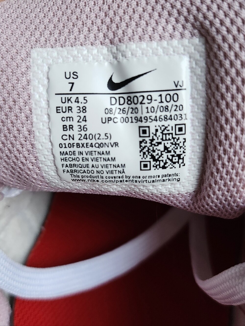 Nike Air Max 90 Pink Red White Sneakers Women's Size 7 EU 38 - Picture 2 of 11